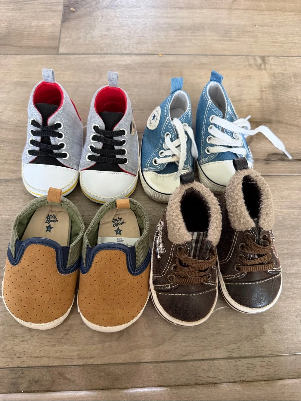 Baby Boy Casual Shoe Bundle - Grey Red, Blue, Brown, Tan Options sizes 1-2